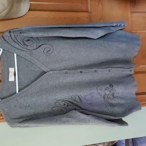 New Gray Sonoma Cardigan Sweater Size 1X